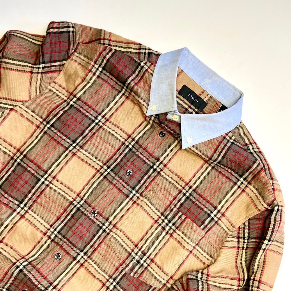 JOSEPH Plaid Button Down Shirt